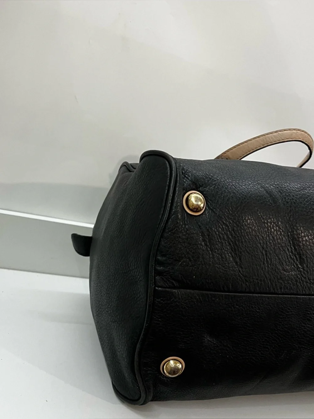 MICHAEL KORS Black Y2K Leather Boston Speedy Jet Set Handbag Tote